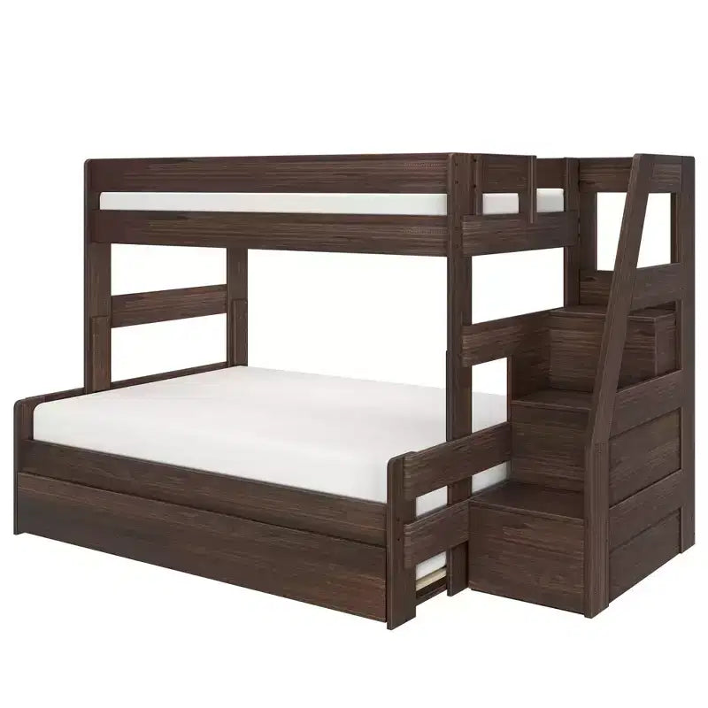 Twin Over Full Bunk Bed with Staircase and Trundle