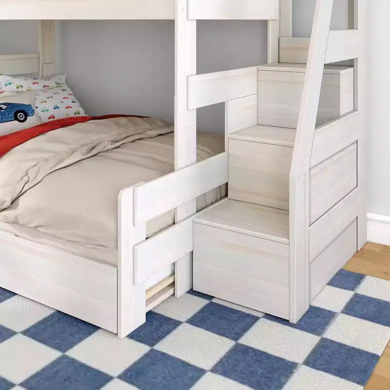 Twin Over Full Bunk Bed with Staircase and Trundle