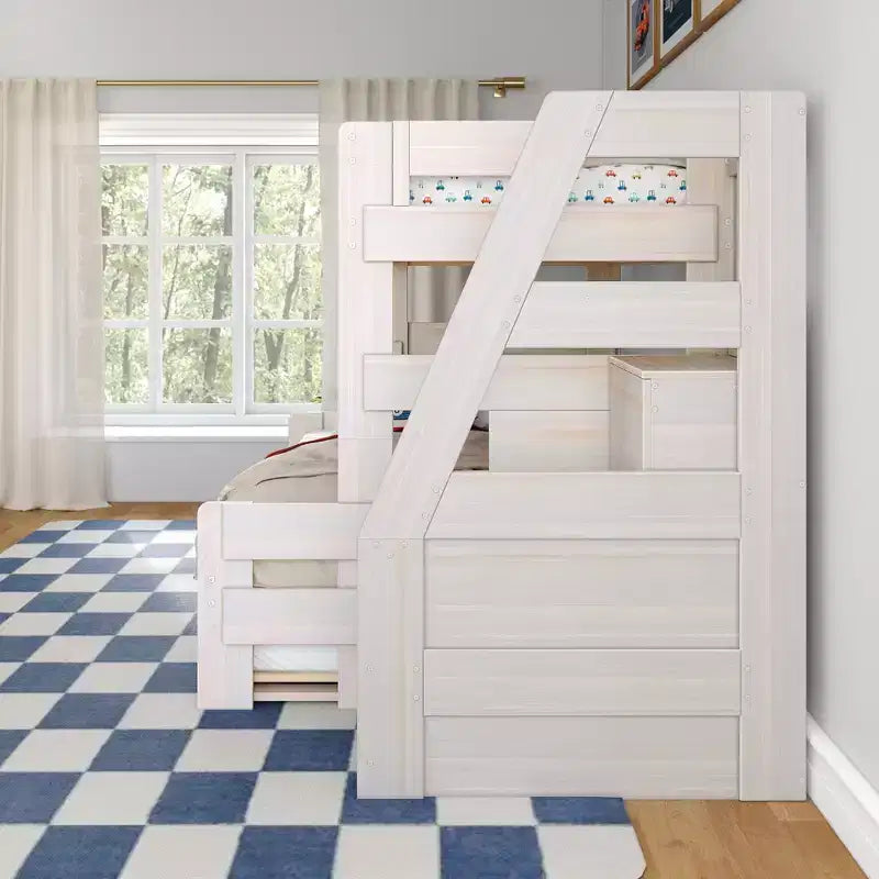 Twin Over Full Bunk Bed with Staircase and Trundle
