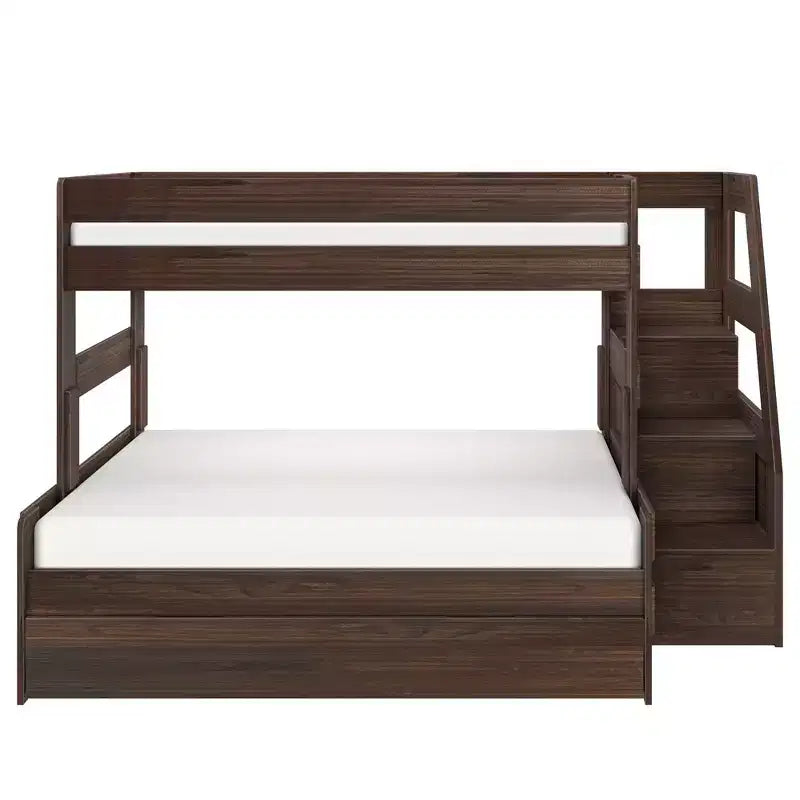 Twin Over Full Bunk Bed with Staircase and Trundle