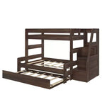 Twin Over Full Bunk Bed with Staircase and Trundle