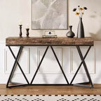 Console de 55" avec base métallique géométrique