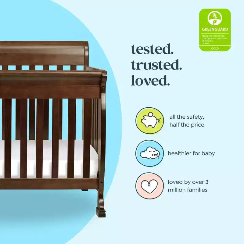 Lit de bébé convertible 4 en 1 – Bois de pin massif, Certifié GREENGUARD Gold