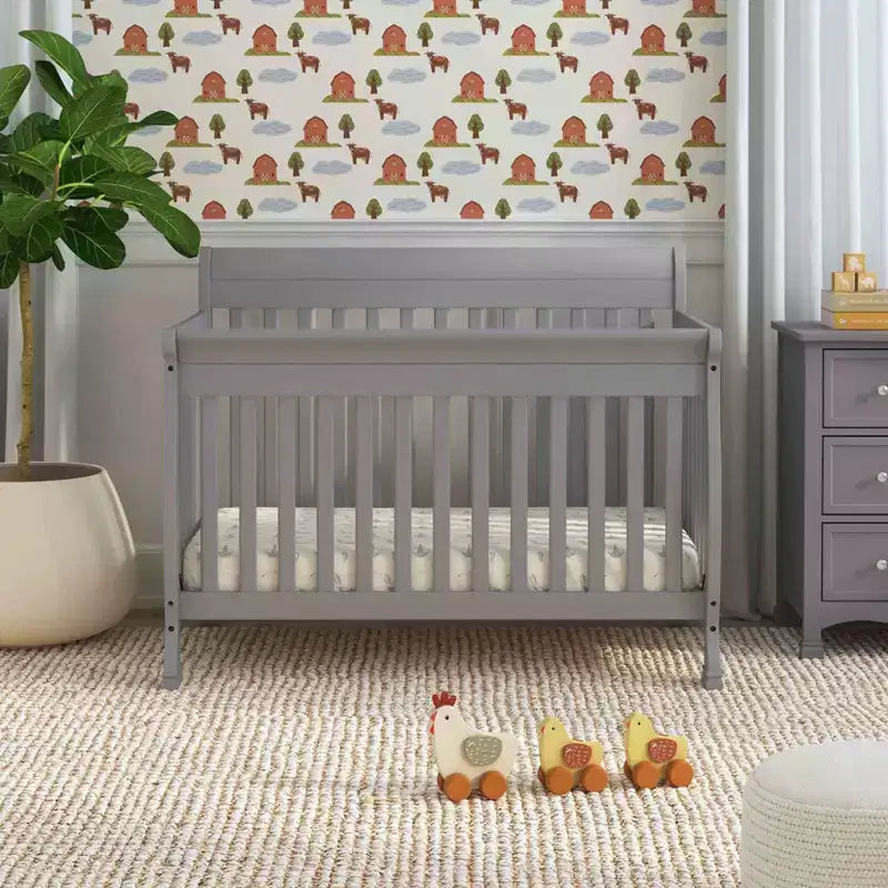 Lit de bébé convertible 4 en 1 – Bois de pin massif, Certifié GREENGUARD Gold