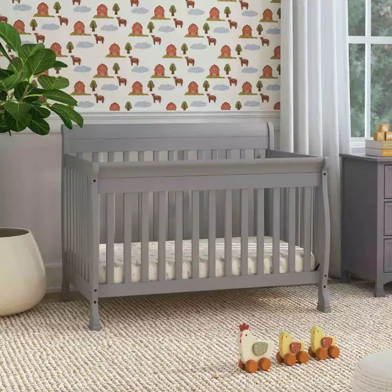 Lit de bébé convertible 4 en 1 – Bois de pin massif, Certifié GREENGUARD Gold