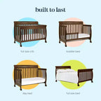 Lit de bébé convertible 4 en 1 – Bois de pin massif, Certifié GREENGUARD Gold