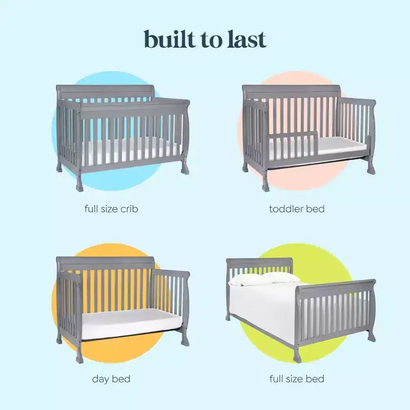 Lit de bébé convertible 4 en 1 – Bois de pin massif, Certifié GREENGUARD Gold