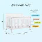 Lit de bébé convertible 4 en 1 – Bois de pin massif, Certifié GREENGUARD Gold