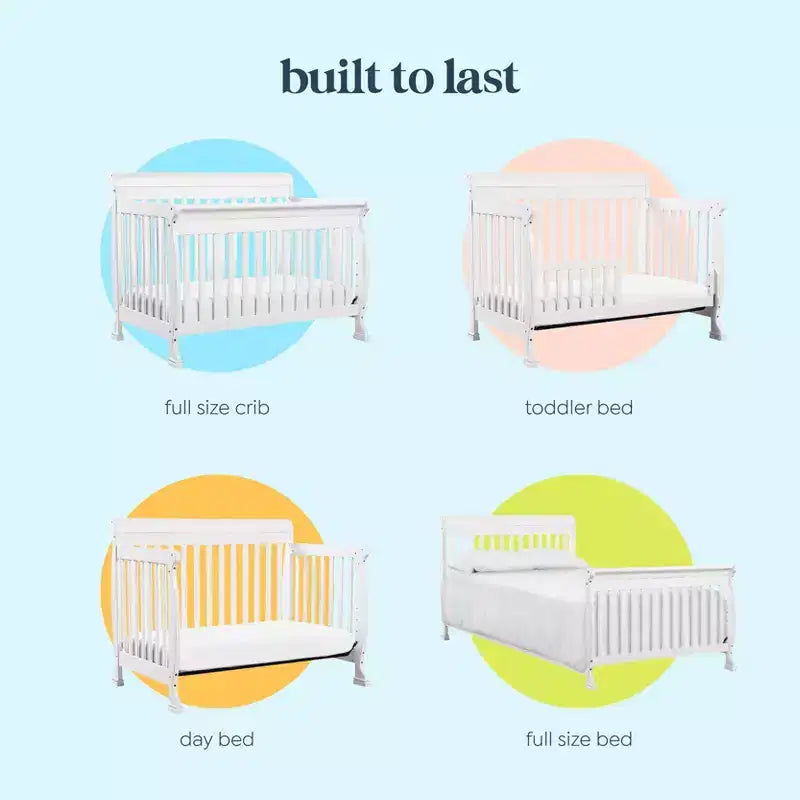 Lit de bébé convertible 4 en 1 – Bois de pin massif, Certifié GREENGUARD Gold