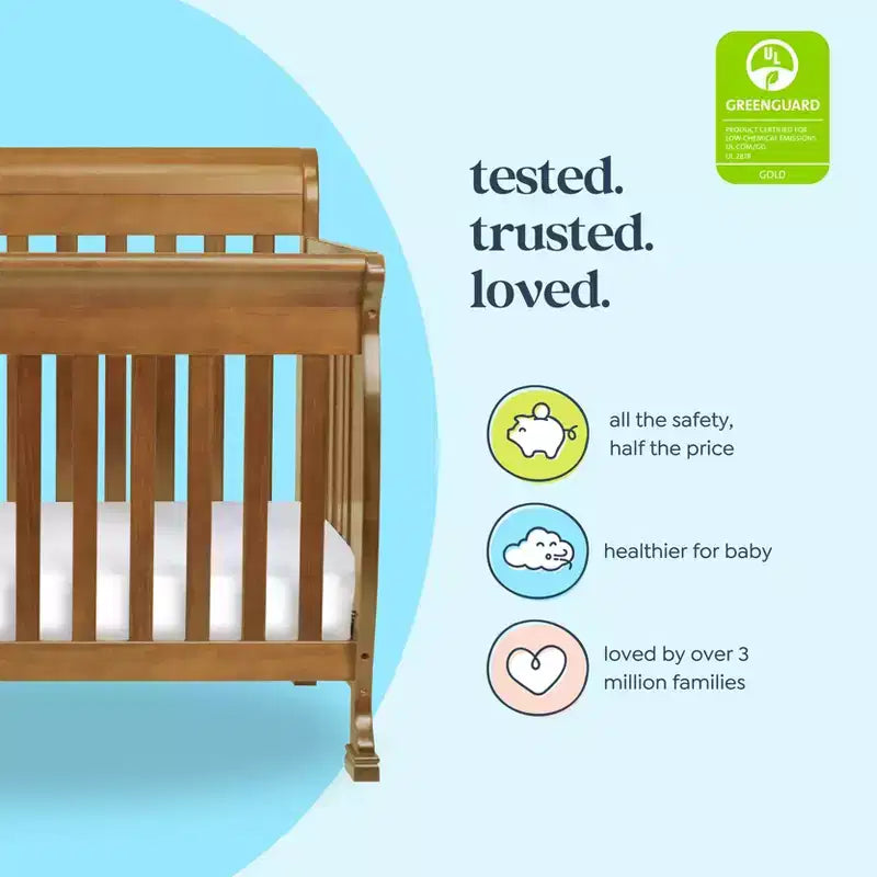 4-in-1 Convertible Crib – Solid Pine Wood, GREENGUARD Gold Certified