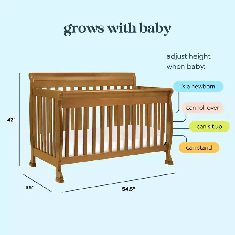 4-in-1 Convertible Crib – Solid Pine Wood, GREENGUARD Gold Certified
