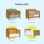 Lit de bébé convertible 4 en 1 – Bois de pin massif, Certifié GREENGUARD Gold