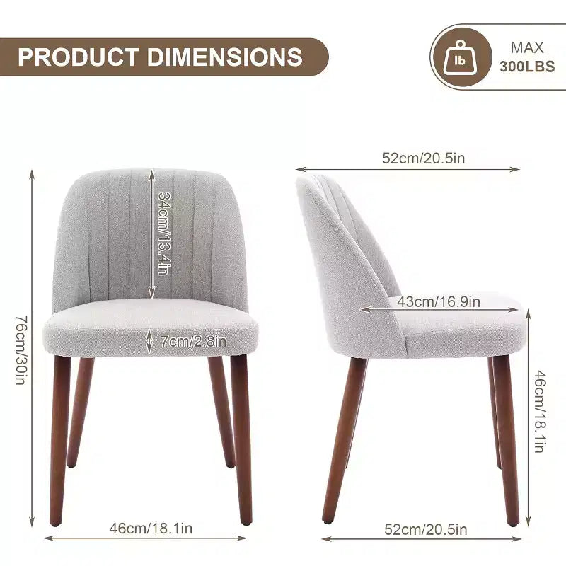 Chaise de salle à manger tapissée avec cadre en métal
