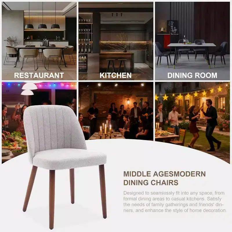 Chaise de salle à manger tapissée avec cadre en métal