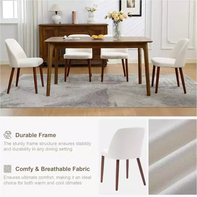 Chaise de salle à manger tapissée avec cadre en métal