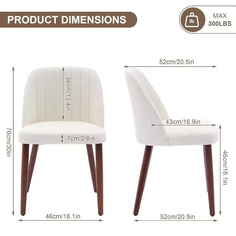 Chaise de salle à manger tapissée avec cadre en métal