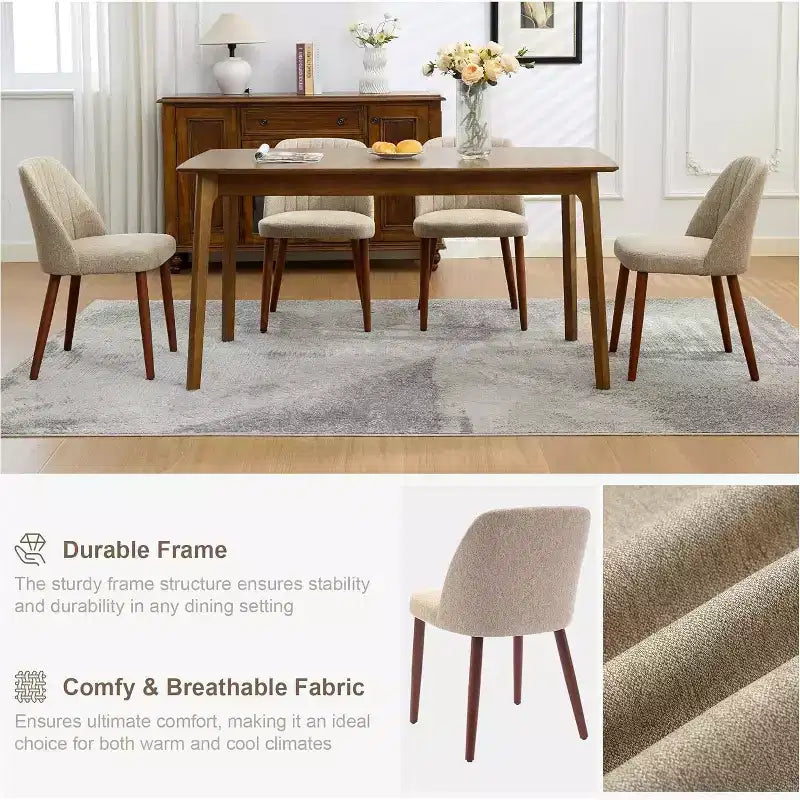 Upholstered Dining Chair with Metal Frame