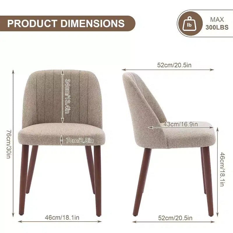 Chaise de salle à manger tapissée avec cadre en métal