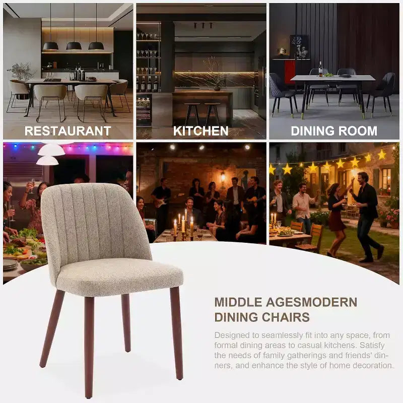 Chaise de salle à manger tapissée avec cadre en métal