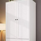 Armoire-penderie avec 3 tiroirs et 2 portes, meuble de rangement en bois pour chambre à coucher, armoire autoportante
