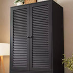 Armoire-penderie avec 3 tiroirs et 2 portes, meuble de rangement en bois pour chambre à coucher, armoire autoportante