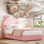 Twin Size Platform Bed Frame with Storage Drawers and LED Headboard