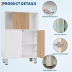 Armoire de rangement en bois avec portes coulissantes et étagères réglables