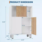 Armoire de rangement en bois avec portes coulissantes et étagères réglables