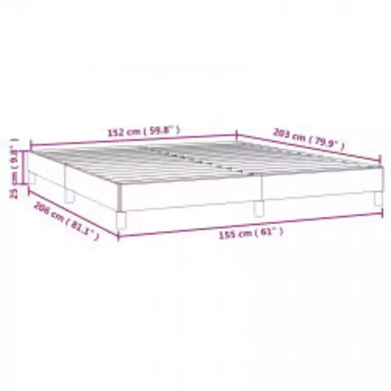 Cadre de lit plateforme Queen Size - Velours gris clair