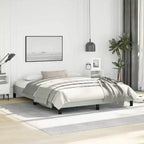 Cadre de lit plateforme Queen Size - Velours gris clair