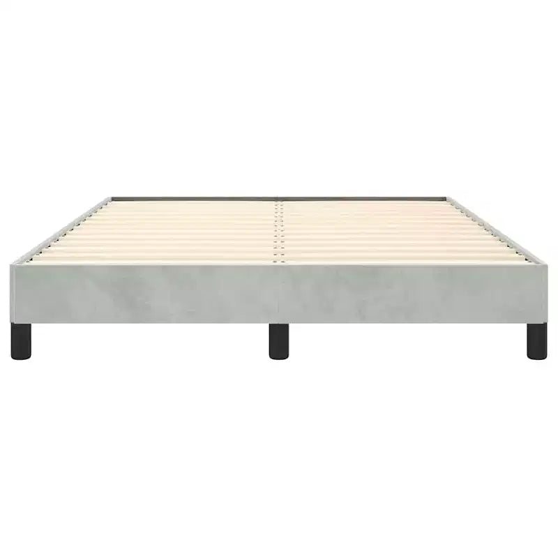 Cadre de lit plateforme Queen Size - Velours gris clair