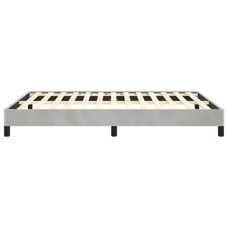 Cadre de lit plateforme Queen Size - Velours gris clair