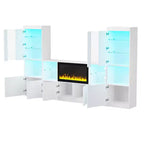 Meuble TV avec lumières LED et cheminée électrique pour téléviseurs jusqu'à 75 pouces