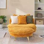 Fauteuil d'appoint avec pouf et repose-pieds