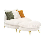 Fauteuil d'appoint avec pouf et repose-pieds