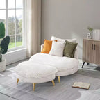Fauteuil d'appoint avec pouf et repose-pieds
