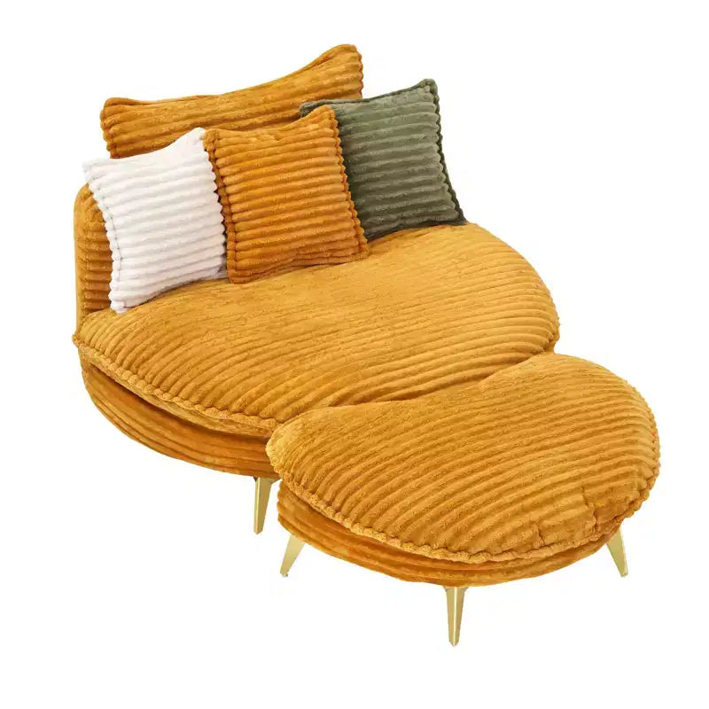 Fauteuil d'appoint avec pouf et repose-pieds