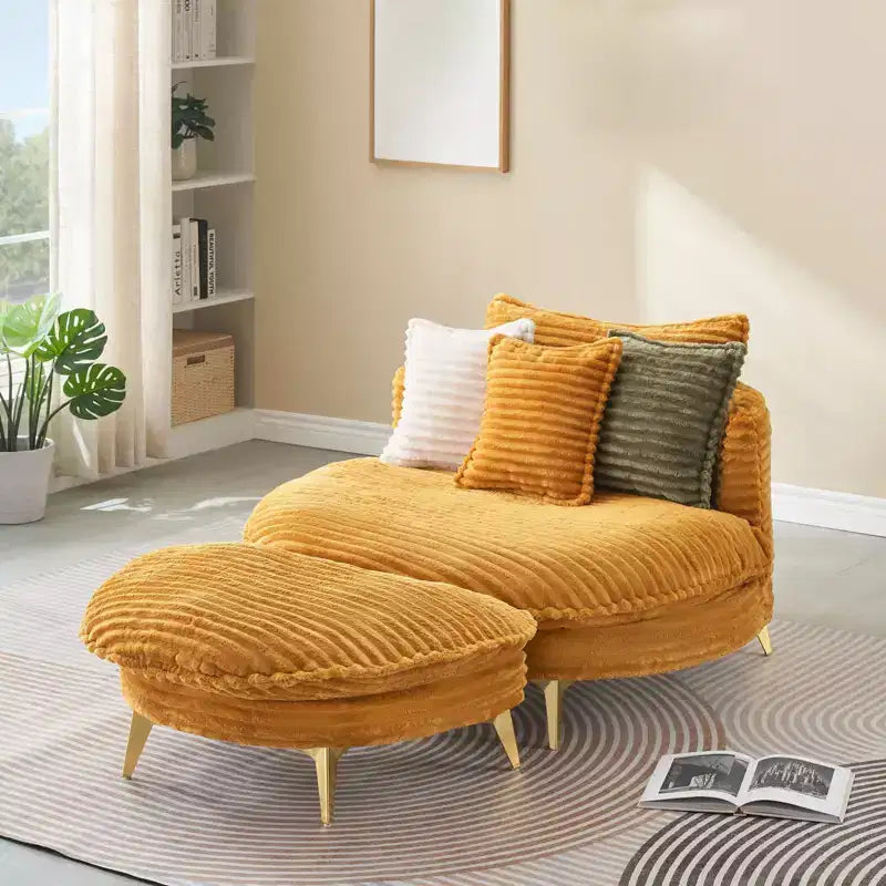 Accent Chair with Ottoman and Footrest