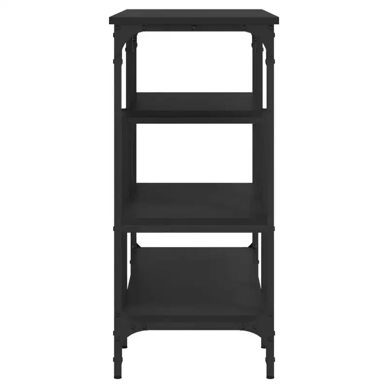 Console Table en Bois d'Ingénierie Noir Cadre en Métal avec Pieds Réglables