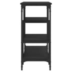Console Table en Bois d'Ingénierie Noir Cadre en Métal avec Pieds Réglables