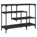 Console Table en Bois d'Ingénierie Noir Cadre en Métal avec Pieds Réglables