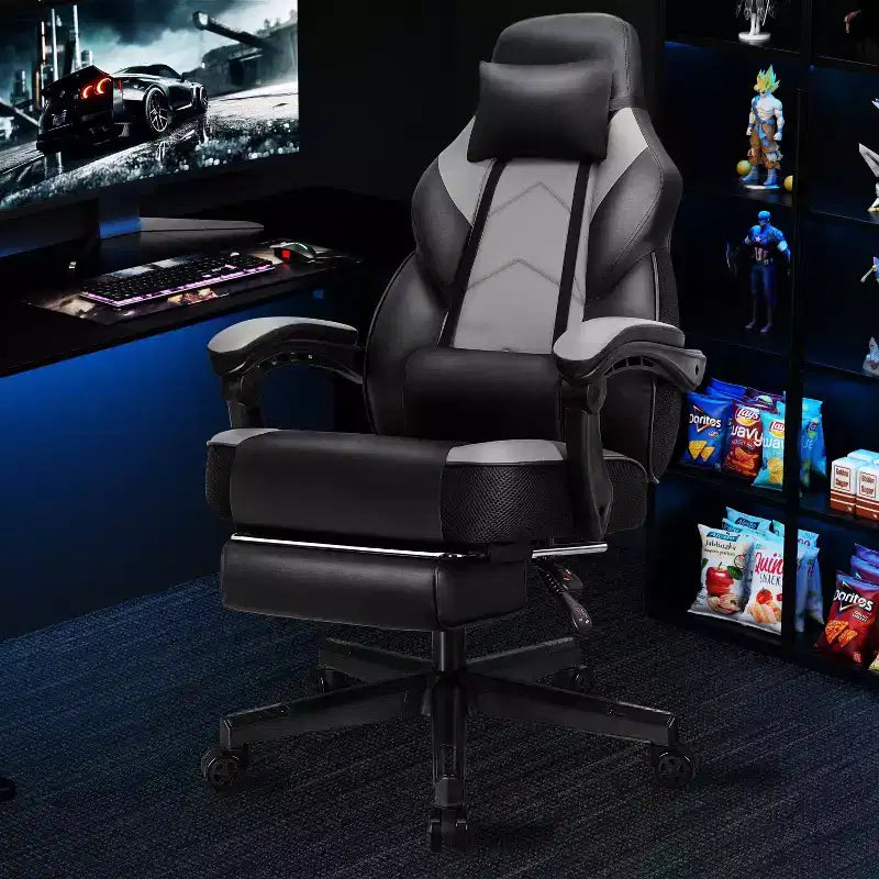 Chaise de jeu avec repose-pieds et support lombaire massant