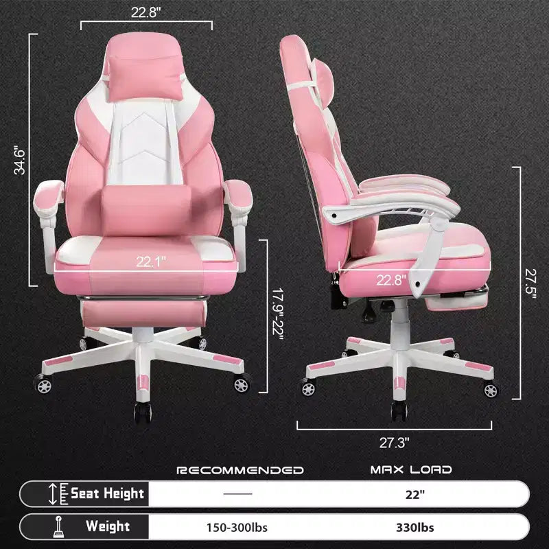 Chaise de jeu avec repose-pieds et support lombaire massant