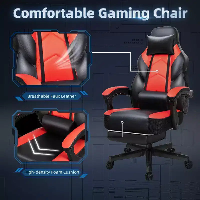Chaise de jeu avec repose-pieds et support lombaire massant