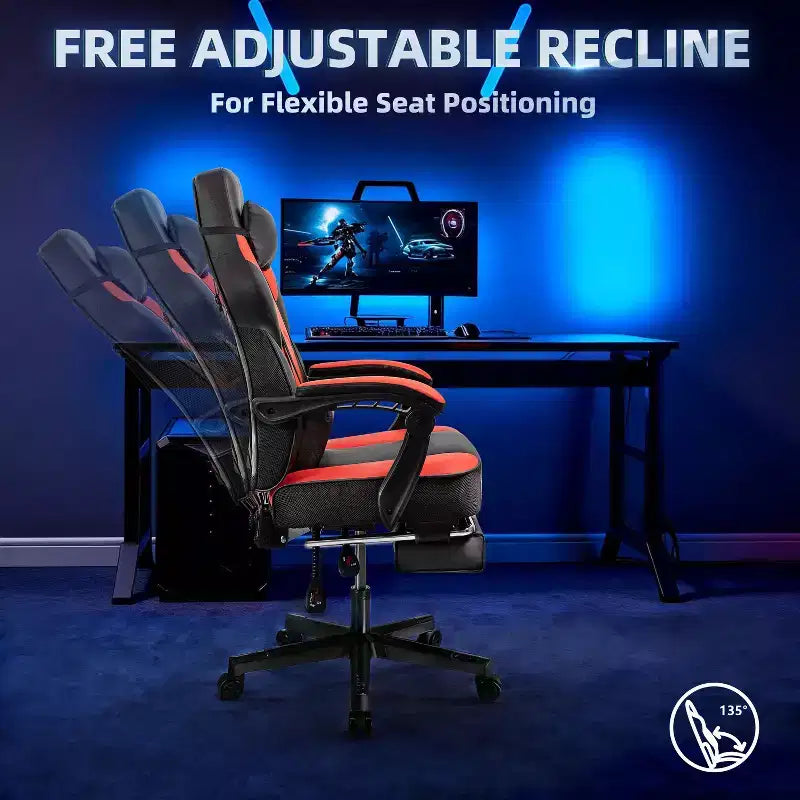 Chaise de jeu avec repose-pieds et support lombaire massant