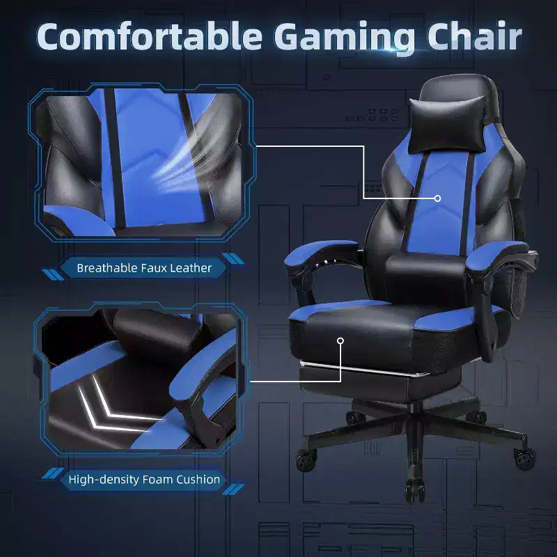 Chaise de jeu avec repose-pieds et support lombaire massant