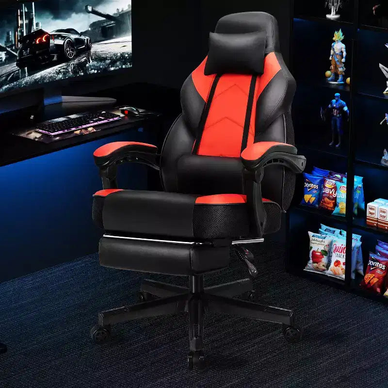 Chaise de jeu avec repose-pieds et support lombaire massant