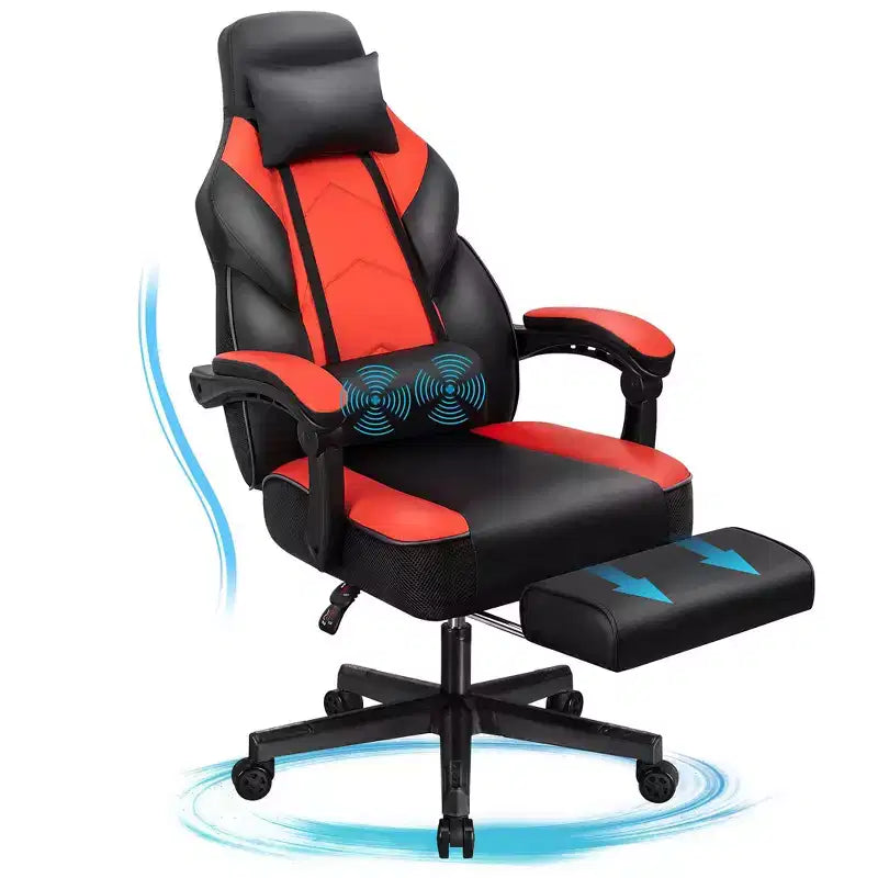 Chaise de jeu avec repose-pieds et support lombaire massant