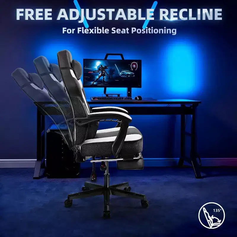 Chaise de jeu avec repose-pieds et support lombaire massant