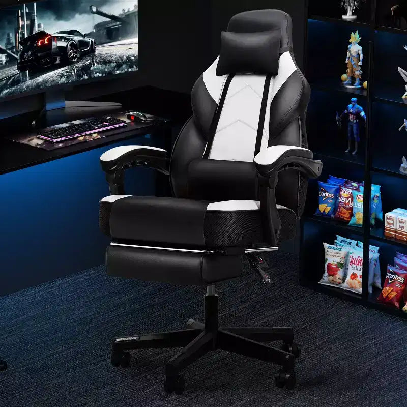 Chaise de jeu avec repose-pieds et support lombaire massant
